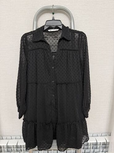 Повседневное платье, Короткая модель, Шифон, Трапеция, S