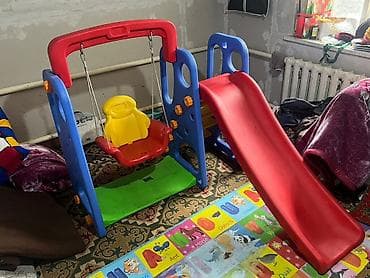 пароварка детская: Детский игровой комплекс 2-в-1: горка + качели - Конструкция из — 1