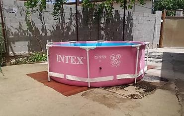 Каркасный бассейн Intex, круглый, розовый. - Тип: наземный каркасный