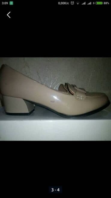 туфли беж цвет: 35р., жен., туфли мокасины лакированные, бежевые, на низком и — 2
