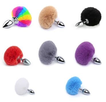 "LoveGoods": Анальная пробка с хвостиком, металлическая Пробка металлическая S