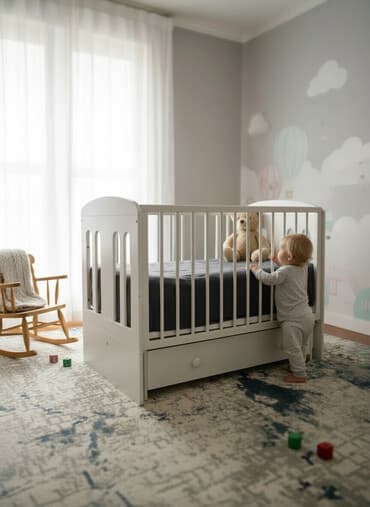 пенал детский: Манеж-кровать, Б/у, С комодом, Дерево — 1