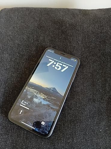Техника и электроника: IPhone 11, Б/у, 64 ГБ, Черный, Защитное стекло, Чехол, Кабель, 87 % — 2