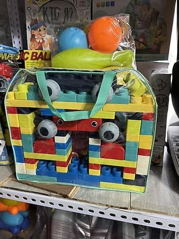 игрушечный сейф: Конструктор Building Blocks в мягкой сумке - Набор крупных — 1