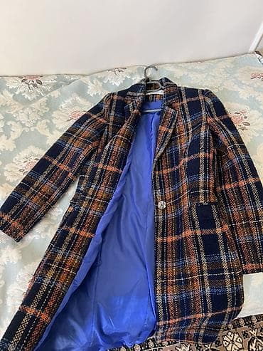 мужской плащ длинный: Пальто, Классика, Осень-весна, Твид, По колено, В клетку, S — 2