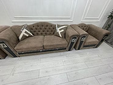 кресло и диван: Комплект мягкой мебели, цвет - Бежевый — 3