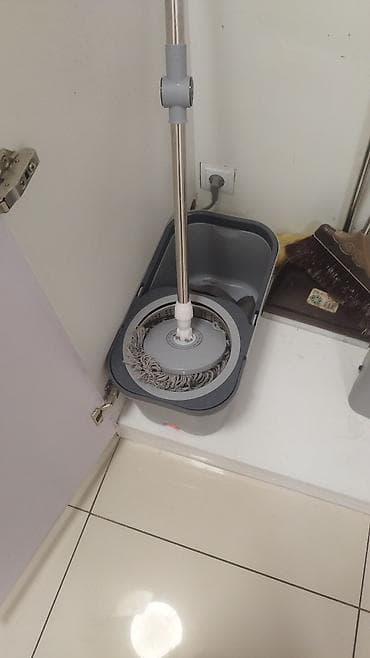 Дом и сад: Комплект для мытья полов с автоматическим отжимом (spin-mop) - Ведро — 5