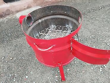 роторная машина для ковров: Металлическая печь-буржуйка/мангал из бочки с боковой загрузкой - — 3