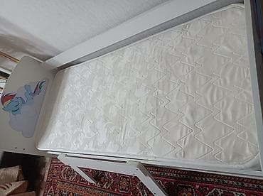 Детская односпальная кровать, Б/у, Для девочки, Для мальчика, С матрасом, ДСП, Самовывоз at lalafo.kg Детская односпальная кровать, Б/у, Для девочки, Для мальчика, С матрасом, ДСП, Самовывоз