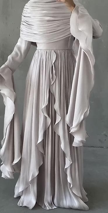 Жеке буюмдар: Кече көйнөгү, Классикалык, Узун модель, Полиэстер, Жеңдери менен, L — 2