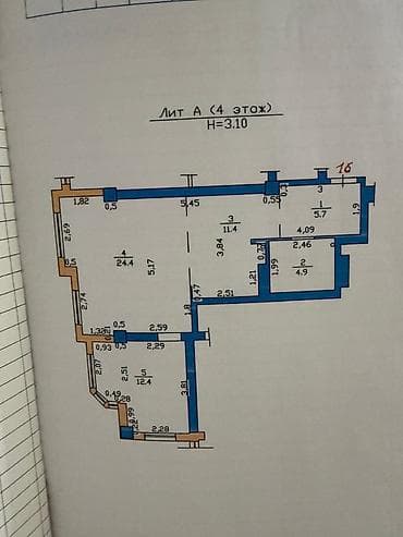 2 комнаты, 60 м², Элитка, 4 этаж — 5