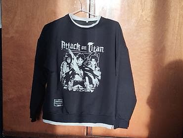 second hend: Свитшот с принтом Attack on Titan (Атака титанов) - Ткань средней — 1