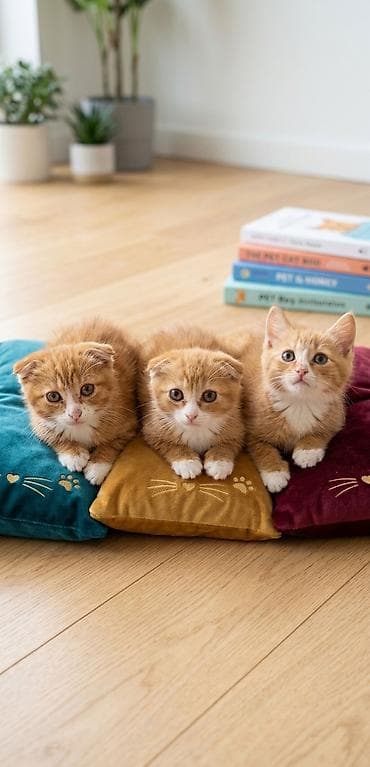 британская кошка бишкек: Скотиш Страйт (Шотландская прямоухая), 1 месяц, Мальчик, Рыжий, Приучена к лотку — 4