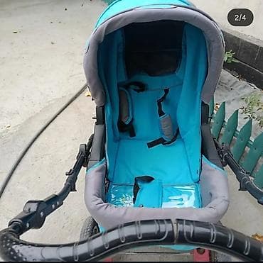 бассейн с горкой: Коляска, цвет - Голубой, Б/у — 4