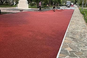 Резиновое покрытие для площадок и дорожек — производство и — 3