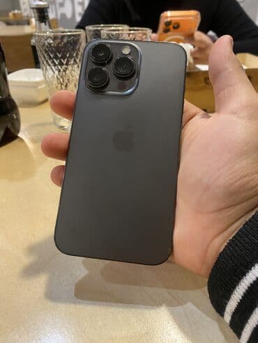 iphone 13 pro бишкек: IPhone 13 Pro, Колдонулган, 256 ГБ, Black Titanium, Кабель, 77 % — 1