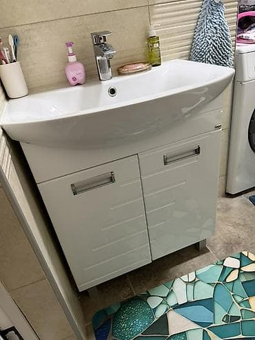 тумба раковина: Тумба для ванны, С раковиной, цвет - Белый — 5