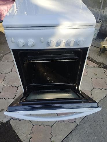 Для кафе, ресторанов: Газовая плита Indesit, классический белый цвет. - 4 газовые конфорки — 2