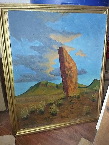 спальные мешок: Чолпон ата Картина маслом на холсте в раме. - Сюжет: пейзаж с — 1