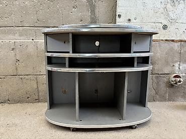 уго: Тумба и подставка для телевизора, Напольная, ЛДСП, цвет - Серый — 1