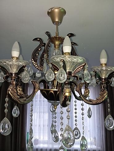 хрустальную люстру чсср: Классическая потолочная люстра с подвесками - Конструкция: 6 рожков — 2