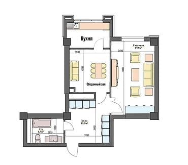 1к: Сдан, Элитка, 1 комната, 54 м² — 2