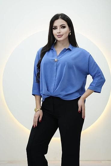 блузка корея: Блузка, Классическая модель, Однотонный — 2