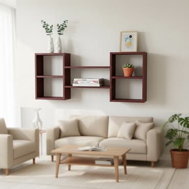 настенный полки: Полка навесная P001 (Винил Красный) Большая и стильная настенная полка — 1