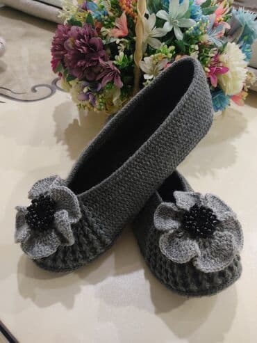 обувь 19 размер: Домашние тапочки, 38.5, Новый, цвет - Серый, Самовывоз — 3