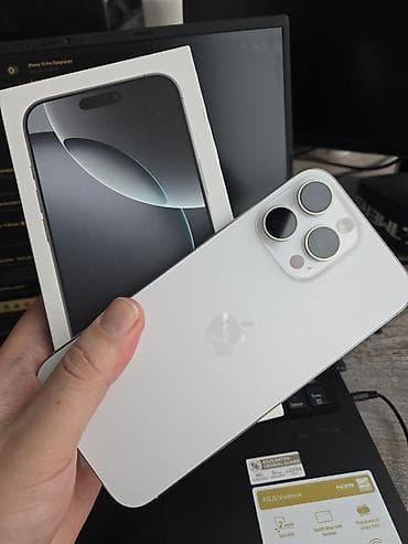 iphon 16 pro: IPhone 16 Pro Max, Б/у, 512 ГБ, White Titanium, Коробка, 100 % — 1