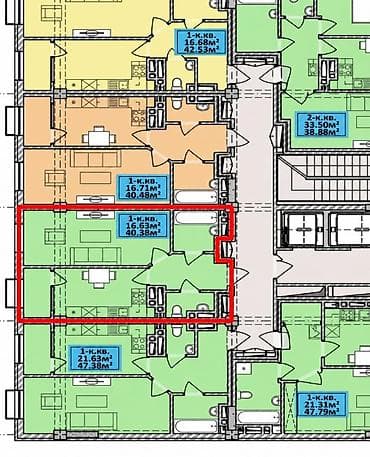 1 комната, 40 м², Элитка, 11 этаж, Евроремонт — 10