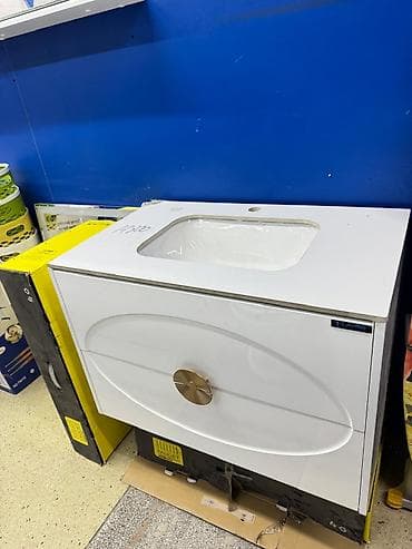 Тумба для ванны, С раковиной, Другой материал, цвет - Белый