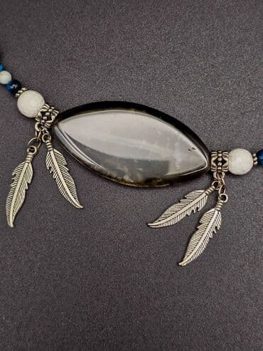 амулеты: Чокер АМУЛЕТ ШАМАНА🌳 Элегантный чокер из агата, кахолонга, синего — 3