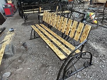 беседка из дерева: Скамейка Со спинкой, Без крыши — 1