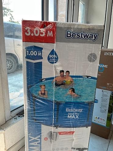 Новый каркасный бассейн Bestway Steel Pro MAX диаметром 3,05 метра и at lalafo.kg Новый каркасный бассейн Bestway Steel Pro MAX диаметром 3,05 метра и