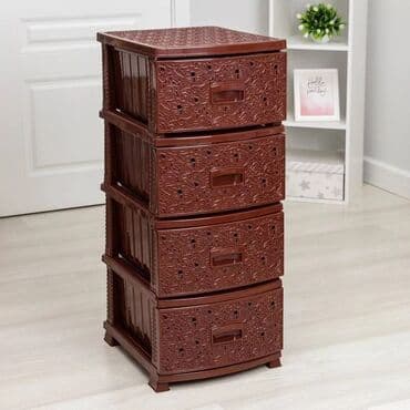 тумбы пластиковые: Комод 4-х секционный «Декор. Ажур», цвет коричневый Комод «Декор» — 1
