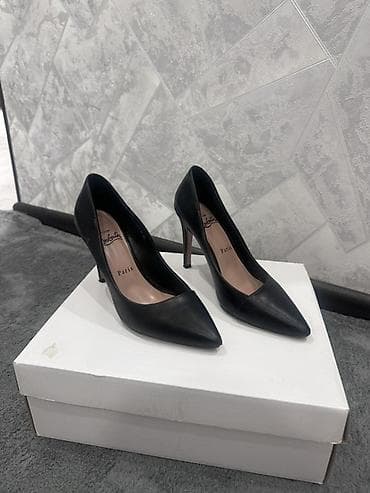 женские туфли лабутены: Классические женские лодочки на шпильке - Цвет: чёрный (матовая — 1