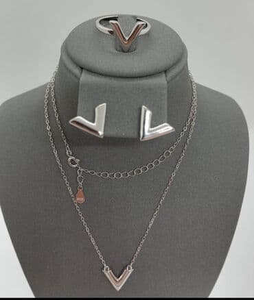 эксклюзивные свадебные пригласительные: Набор украшений, Проба 925, Женские, Новый — 2