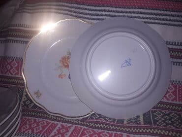 посуда кобальт: Тарелки фарфоровые разные: 1. Подстановочные 6шт. "Дулево" — 3