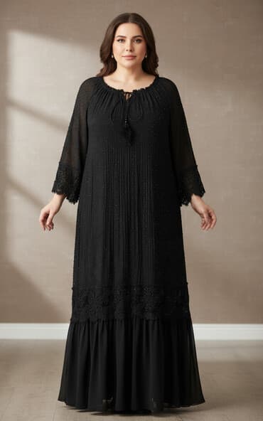 белорусские платья больших размеров ве: Вечернее платье, Классическое, Длинная модель, С рукавами, 5XL — 1