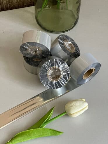 Риббон Серебро, Белый, Золото, Черный 3см*300 Резин,Resin для at lalafo.kg Риббон Серебро, Белый, Золото, Черный 3см*300 Резин,Resin для