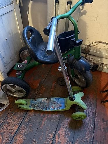 катану: Детский транспортный набор: 1) Трёхколёсный велосипед: - Зеленая рама — 1