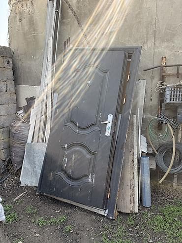 Пластик эшиктер: Үйлөр жана батирлер үчүн эшик, Металлдан, Бир эшиктуу, түсү - Боз — 1