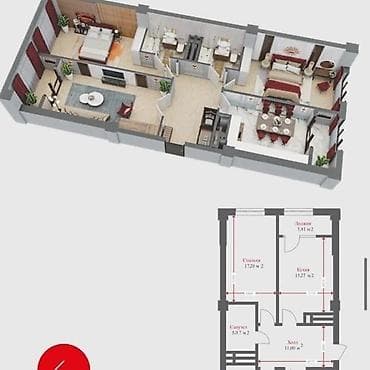 ts group: 3 комнаты, 98 м², Технопарк Элитка, 8 этаж, ПСО (под самоотделку) — 3