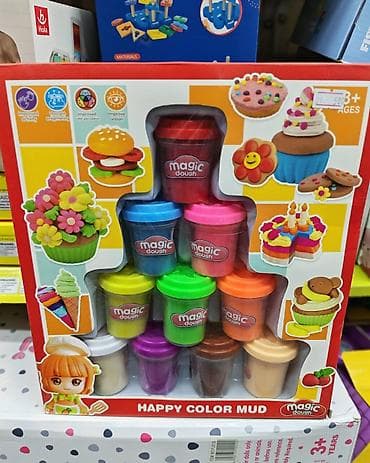 теста раскатка: Набор для лепки Magic Dough “Happy Color Mud” - Яркое тесто для лепки — 1