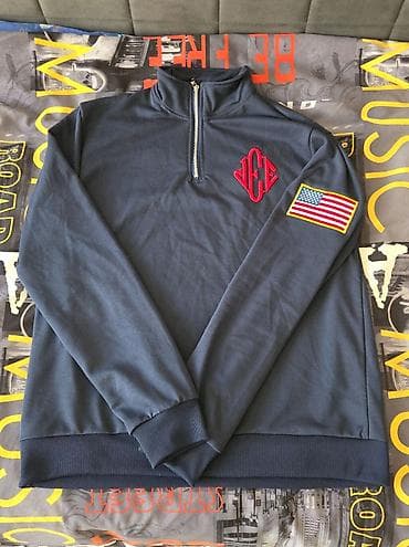 мужской рубашки: Мужская толстовка Jeffry Epstein с молнией до середины груди — 1