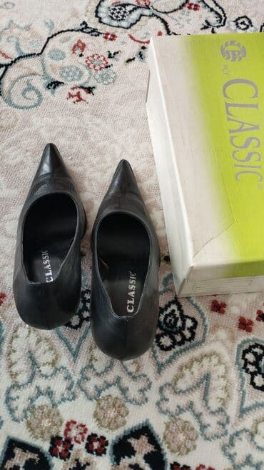 купить зимнюю мужскую обувь в бишкеке: Классические женские лодочки на высоком шпильке. - Цвет: черный - — 4