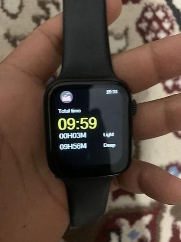 apple whatch: Смарт‑часы с черным силиконовым ремешком и сенсорным экраном Основные — 2