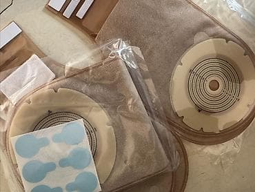 Однокомпонентные калоприемники (стомные мешки), бежевые, с вырезаемым