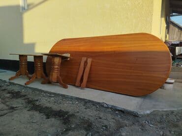 кухонный стол трансформер: Стол для зала, Б/у, Складной, Овальная — 2